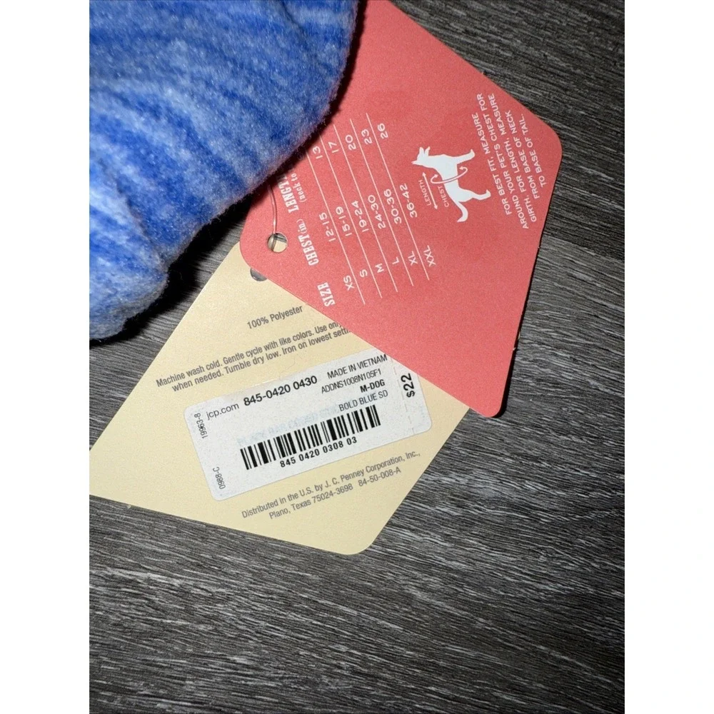new! size medium st. Johns Bark dog fleece vest winter coat super warm Blue Vest
